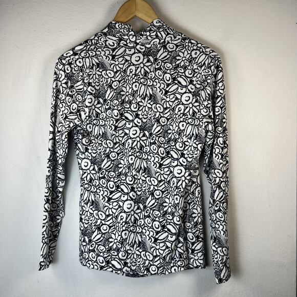 Lands’ End Floral Faux Wrap Shirt small Petite Soft Stretch boho long sleeve - Picture 11 of 12